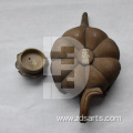 Stone carved teapot Small pumpkin pot